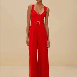 NWT FARM Rio Red Sleeveless LENZING ECOVERO Euroflax Maxi Jumpsuit